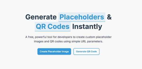 Launched a tool to generate placeholder images and QR codes